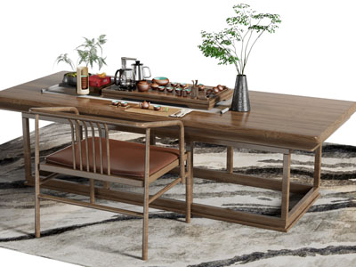 新中式实木茶桌椅组合