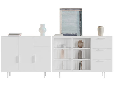 现代白色玄关柜、边柜