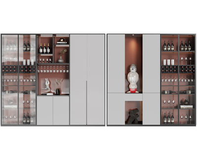 现代酒柜3d模型 现代酒柜