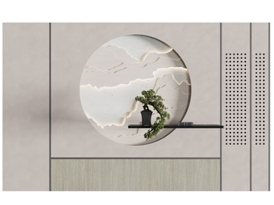 新中式玄关背景墙