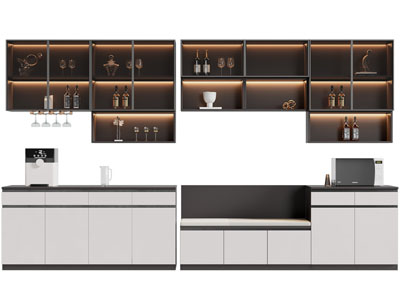 现代带卡座的酒柜3d模型 现代带卡座的酒柜