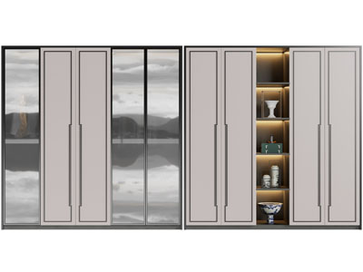 新中式衣柜3d模型 新中式衣柜