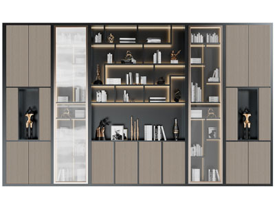 现代书柜、装饰柜