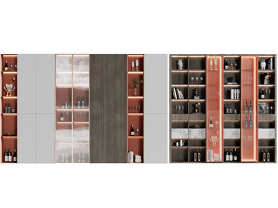 现代轻奢装饰酒柜3d模型 现代轻奢装饰酒柜