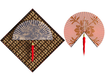 新中式折扇墙饰挂件