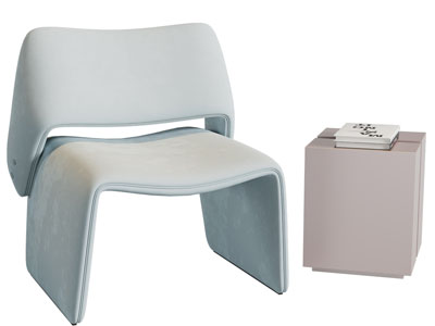 现代休闲椅子、边几