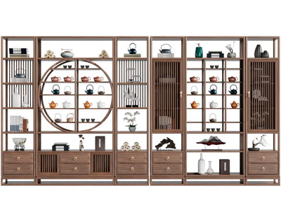 新中式实木装饰柜、博古架