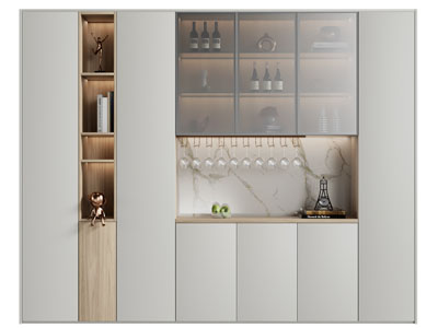 现代酒柜3d模型 现代酒柜