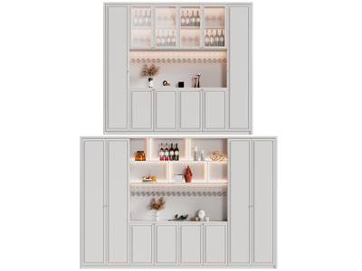 新中式酒柜3d模型 新中式酒柜