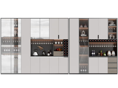 现代酒柜3d模型 现代酒柜