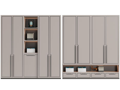 新中式衣柜3d模型 新中式衣柜