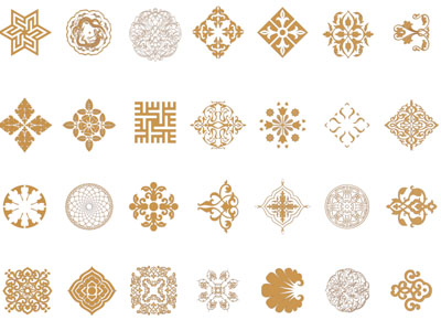 新中式雕花装饰构件 角花 镂花