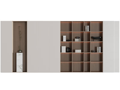 新中式装饰柜 书柜背景墙