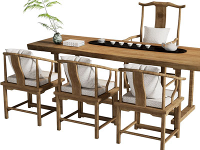 新中式实木茶桌椅组合