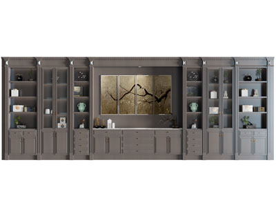 新中式实木装饰柜 书柜