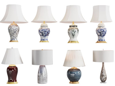 新中式青花瓷灯柱台灯