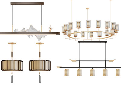 新中式装饰山脉的吊灯