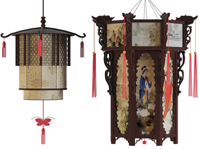 新中式雕花灯笼吊灯