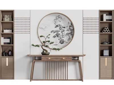 新中式玄关端景台 装饰柜3d模型 新中式玄关端景台 装饰柜