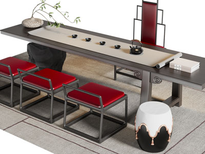 新中式茶桌椅组合