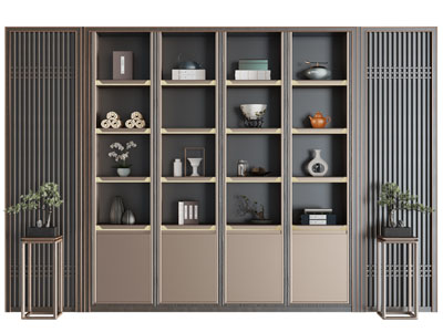 新中式装饰柜 花架盆景