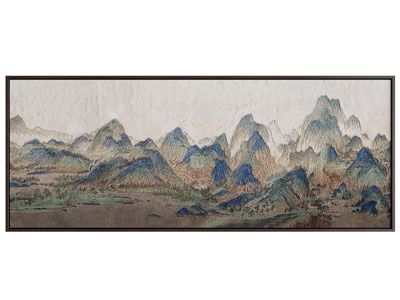 新中式山水横幅装饰挂画3d模型 新中式山水横幅装饰挂画