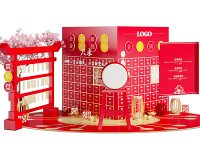 新中式网红美陈 户外装置 演绎舞台