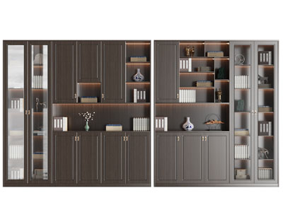 新中式实木装饰书柜