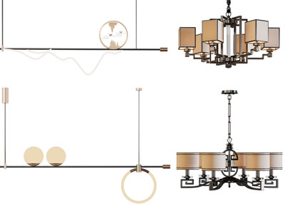 新中式一字 多头吊灯