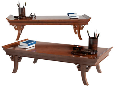 中式雕花实木书桌