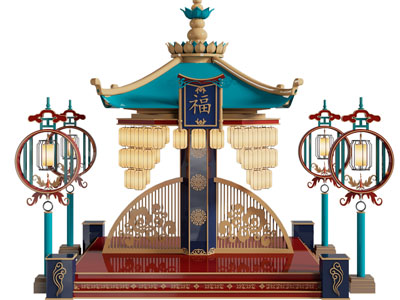 新中式美陈 户外装置 演绎舞台