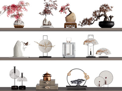 新中式花瓶花卉 装饰品摆件组合