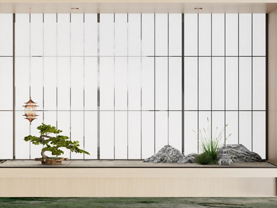 新中式飘窗室内景观园艺小品