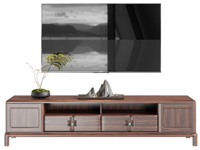 新中式实木电视柜 电视机
