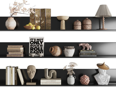 现代陶艺器皿 书籍 雕塑雕刻摆件组合