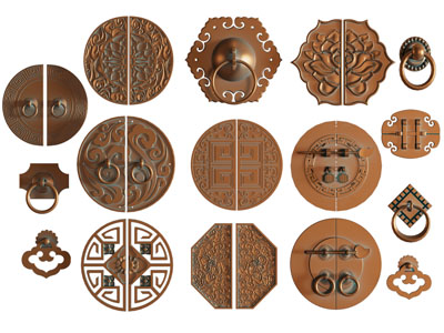 新中式铜制拉手