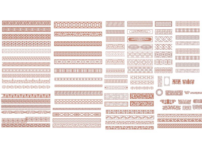 新中式窗花 线条 腰线 雕花