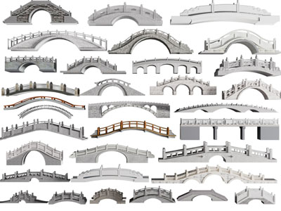 中式石拱桥 景观园艺石桥3d模型 中式石拱桥 景观园艺石桥