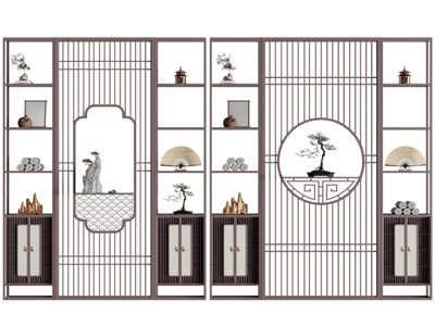 新中式博古架 花格 隔断