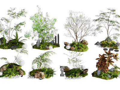 新中式花草树木景观园艺小品