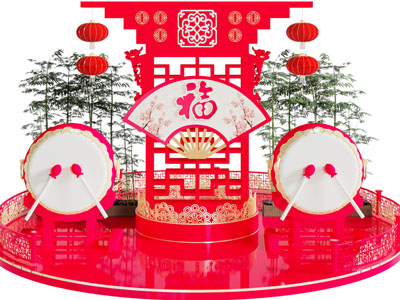 新中式户外装置 网红美陈 演绎舞台