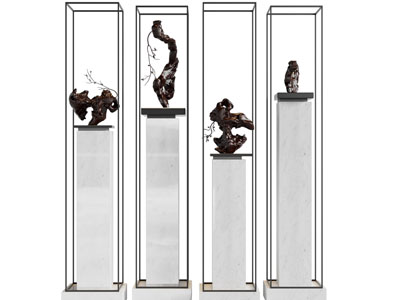 新中式根雕摆件组合