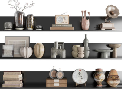 新中式陶瓷器皿 饰品摆件组合