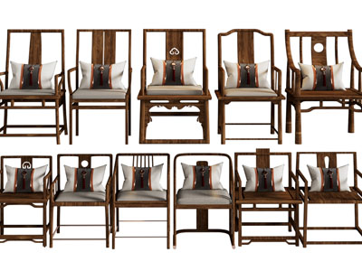 新中式实木扶手椅子 休闲椅子