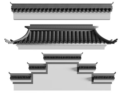 新中式屋檐 马头墙 屋顶