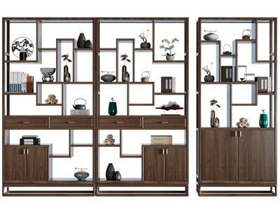 新中式实木博古架