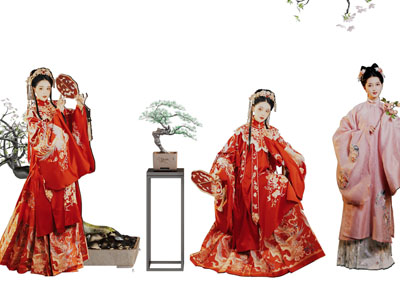 中式穿古装的女子 女人 人物