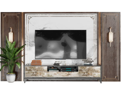 新中式电视背景墙