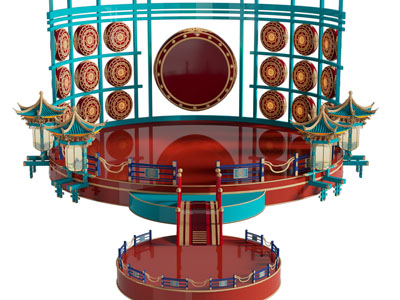 新中式演绎舞台 网红美陈 户外装置