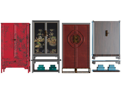 新中式装饰柜 边柜